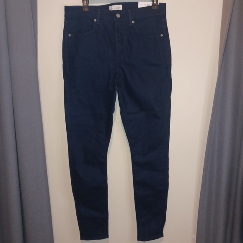 LOFT New Legging Jeans Dark Blue Wash Skinny Denim Slim Pockets‎ Pants 30/10